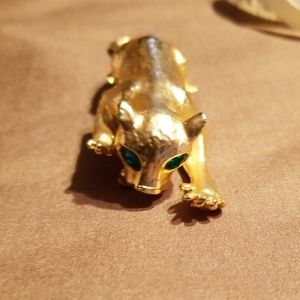Gold panther brooch